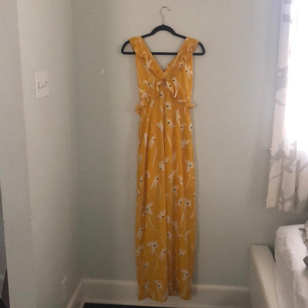 yellow floral jumpsuit